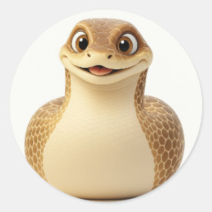 Cute Smiling Cartoon Snake Sticker