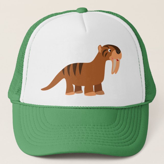 Cute Smiling Cartoon Thylacosmilus Hat (Front)