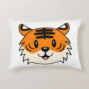 Cute Smiling Cartoon Tiger Decorative Cushion
