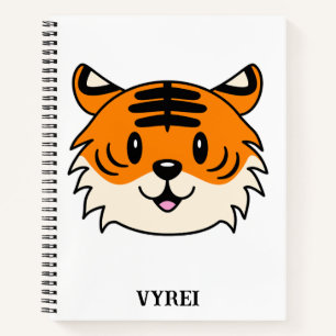 Cute Smiling Cartoon Tiger Notebook