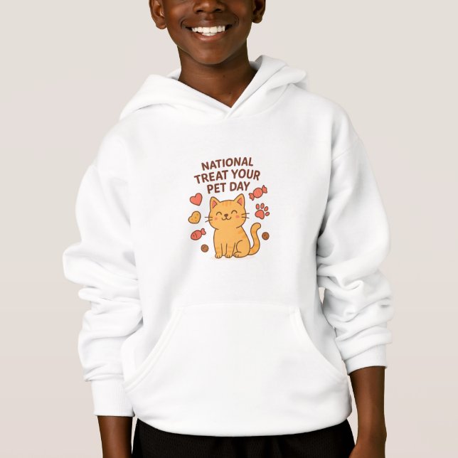 Cute Smiling Cat Shirt | National Treat  Pet Day (Front)