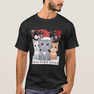 Cute Smiling Cats wearing Christmas Santa Holiday  T-Shirt