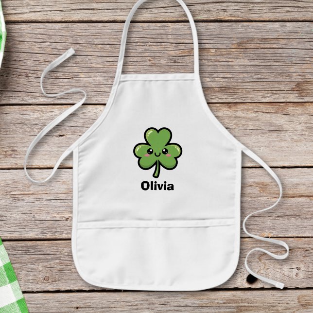 Cute Smiling Clover Kids Apron (Creator Uploaded)