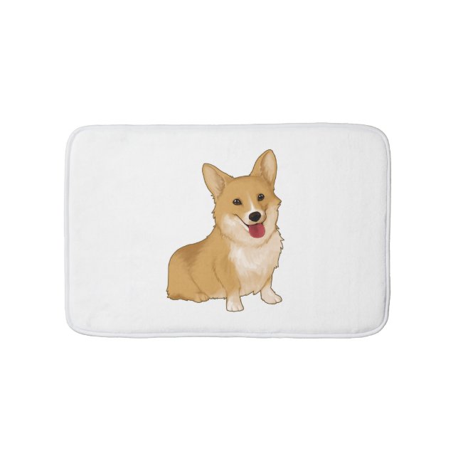 Cute smiling corgi  bath mat (Front)