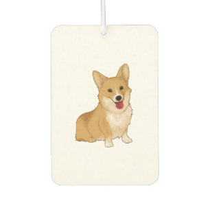 Cute smiling corgi car air freshener