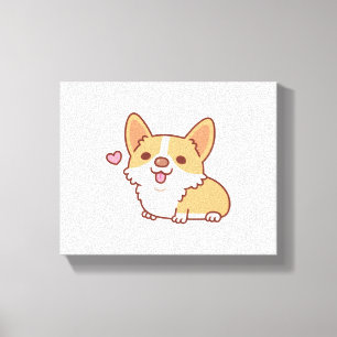 Cute Smiling Corgi Dog Canvas Print
