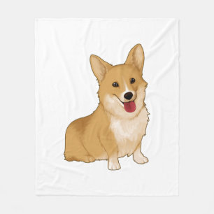 Cute smiling corgi  fleece blanket