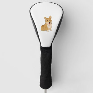 Cute smiling corgi  golf head cover