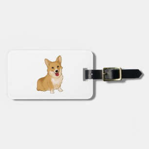 Cute smiling corgi luggage tag