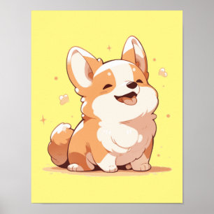 Cute Smiling Corgi -  Poster