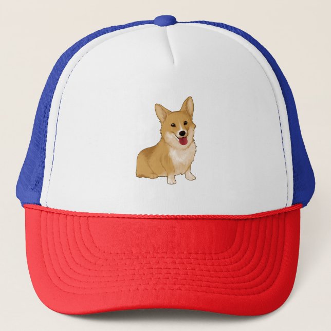 Cute smiling corgi  trucker hat (Front)
