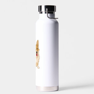 Cute smiling corgi water bottle