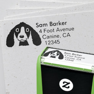 Cute Smiling Dog Return Address Self-inking Stamp