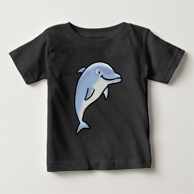 Cute Smiling Dolphin Baby T-Shirt (Front)