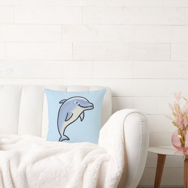 Cute Smiling Dolphin Cushion (Couch)