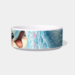 Cute Smiling Dolphin Kawaii Ocean Animal Design Bowl