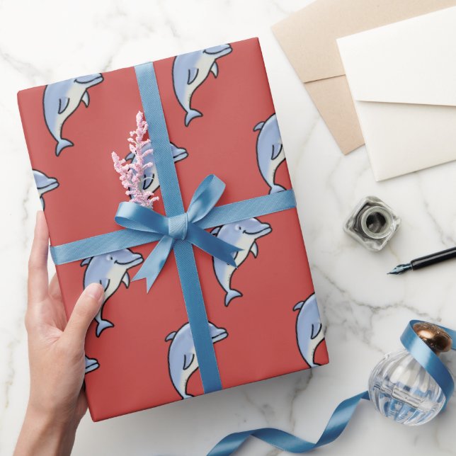 Cute Smiling Dolphin Wrapping Paper (Gifting)