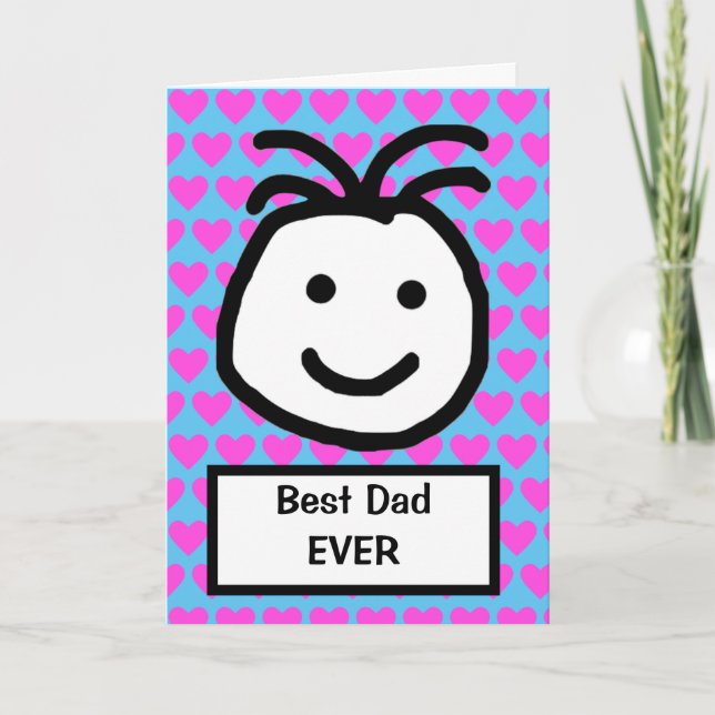 Cute Smiling Face Best Dad Ever Fathers Day Card (Front)