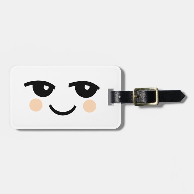 CUTE SMILING FACE LUGGAGE TAG (Front Horizontal)