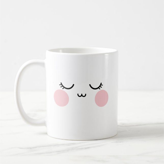 Cute Smiling Face Mug  Modern Aesthetic (Left)