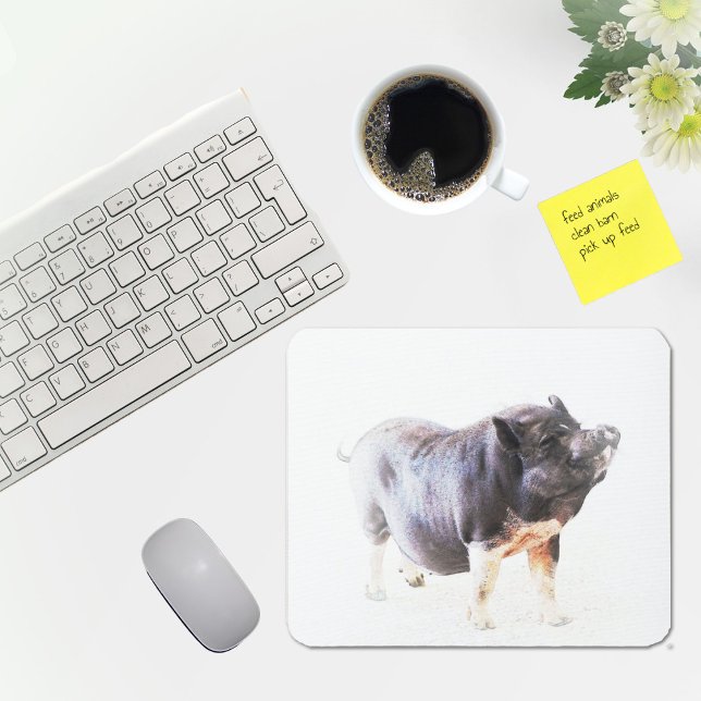 Cute Smiling Farm Pig Art Mouse Mat (Creator Uploaded)