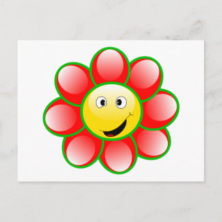 Cute Smiling Flower Postcard