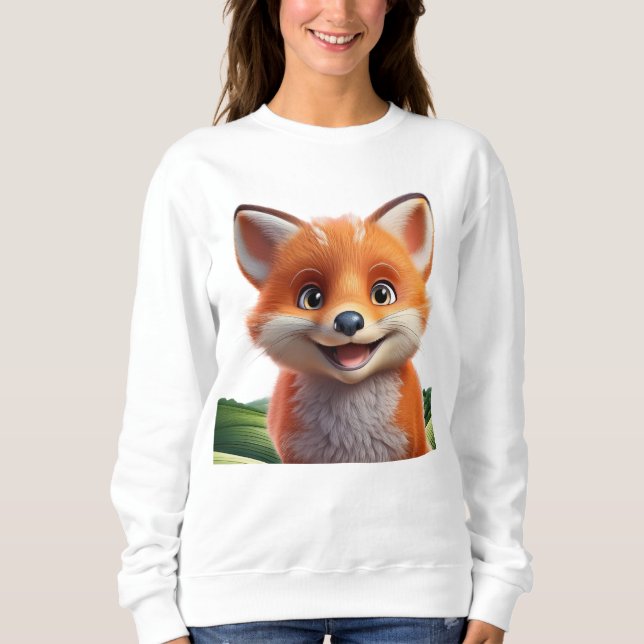 Cute smiling fox sweatshirt (Front)