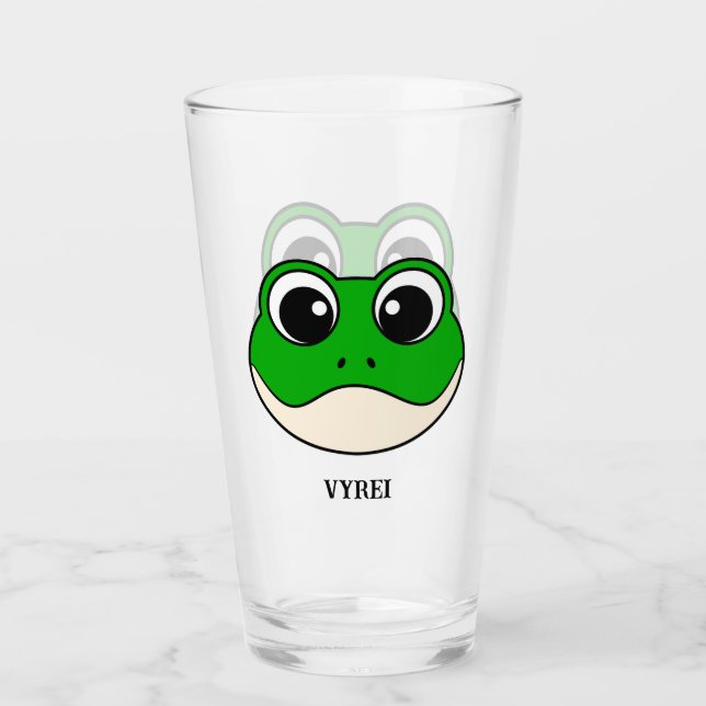 Cute Smiling Frog Glass (Front)