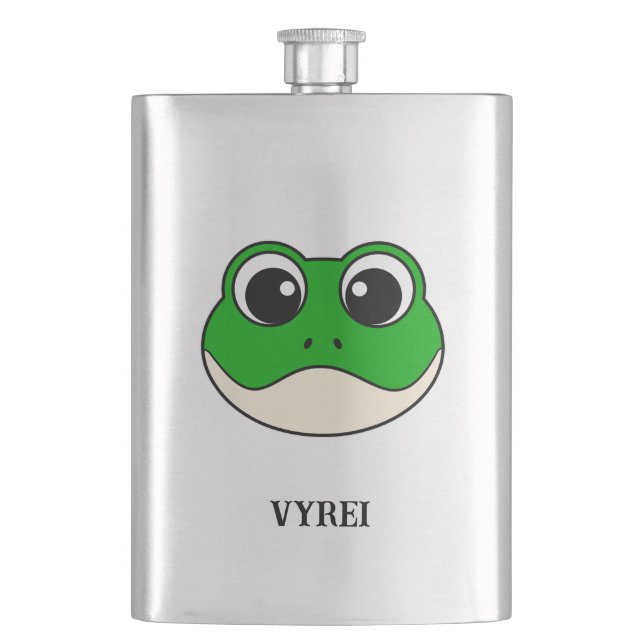 Cute Smiling Frog Hip Flask (Front)