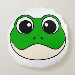Cute Smiling Frog Round Cushion