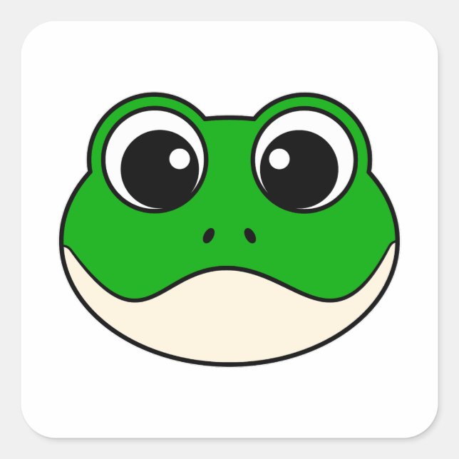 Cute Smiling Frog Square Sticker (Front)