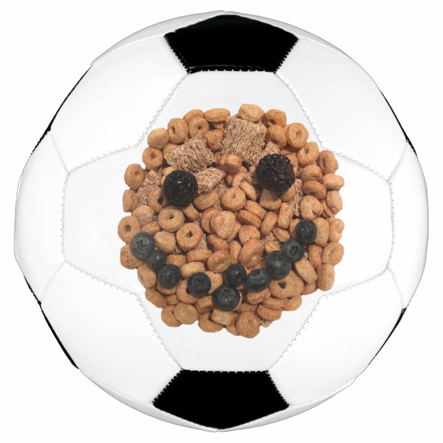 Cute Smiling Fruit and Cereal Face Football (Front)