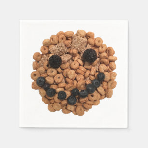 Cute Smiling Fruit and Cereal Face Napkin