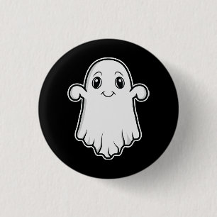 Cute Smiling Ghost Cartoon Illustration Halloween 3 Cm Round Badge