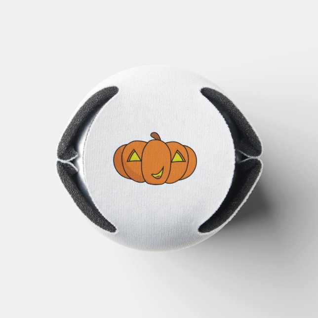 Cute Smiling Halloween Pumpkin Can Cooler (Bottom)