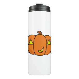 Cute Smiling Halloween Pumpkin Thermal Tumbler