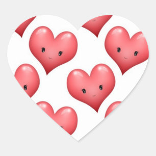 Cute Smiling Hearts Heart Sticker