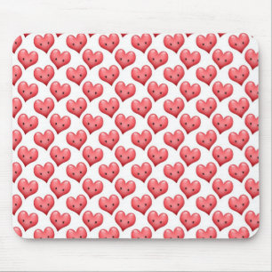 Cute Smiling Hearts Mouse Mat