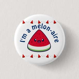 Cute Smiling Kawaii Watermelon 3 Cm Round Badge