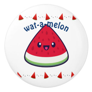 Cute Smiling Kawaii Watermelon Ceramic Knob