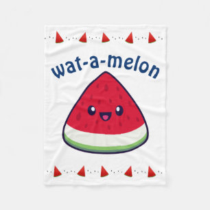 Cute Smiling Kawaii Watermelon Fleece Blanket