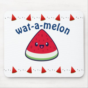Cute Smiling Kawaii Watermelon  Mouse Mat