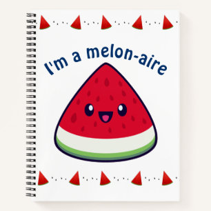 Cute Smiling Kawaii Watermelon  Notebook