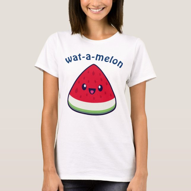 Cute Smiling Kawaii Watermelon T-Shirt (Front)