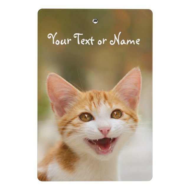 Cute Smiling Kitten Face Funny Cat Meow Photo - Mini Clipboard (Back)