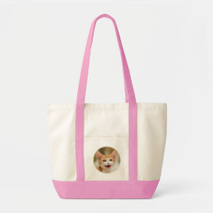 Cute Smiling Kitten Face Funny Cat Meow Photo Tote Bag