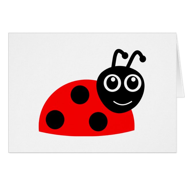 Cute Smiling Ladybug Cartoon (Front Horizontal)