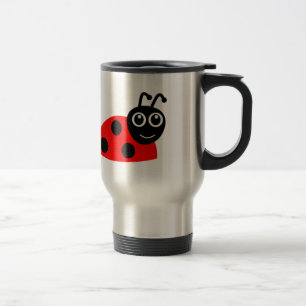 Cute Smiling Ladybug Cartoon Travel Mug