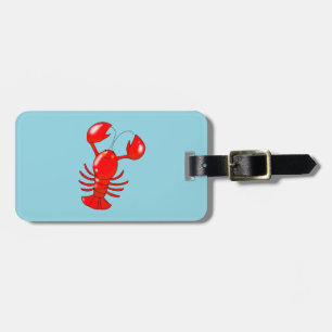 Cute Smiling Lobster Cartoon Design Luggage Tag