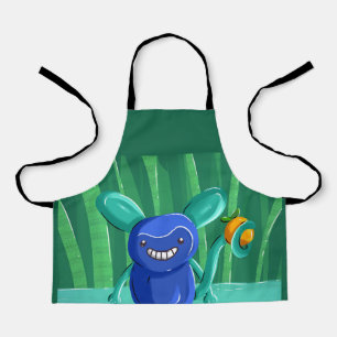 Cute smiling magical monkey painting apron